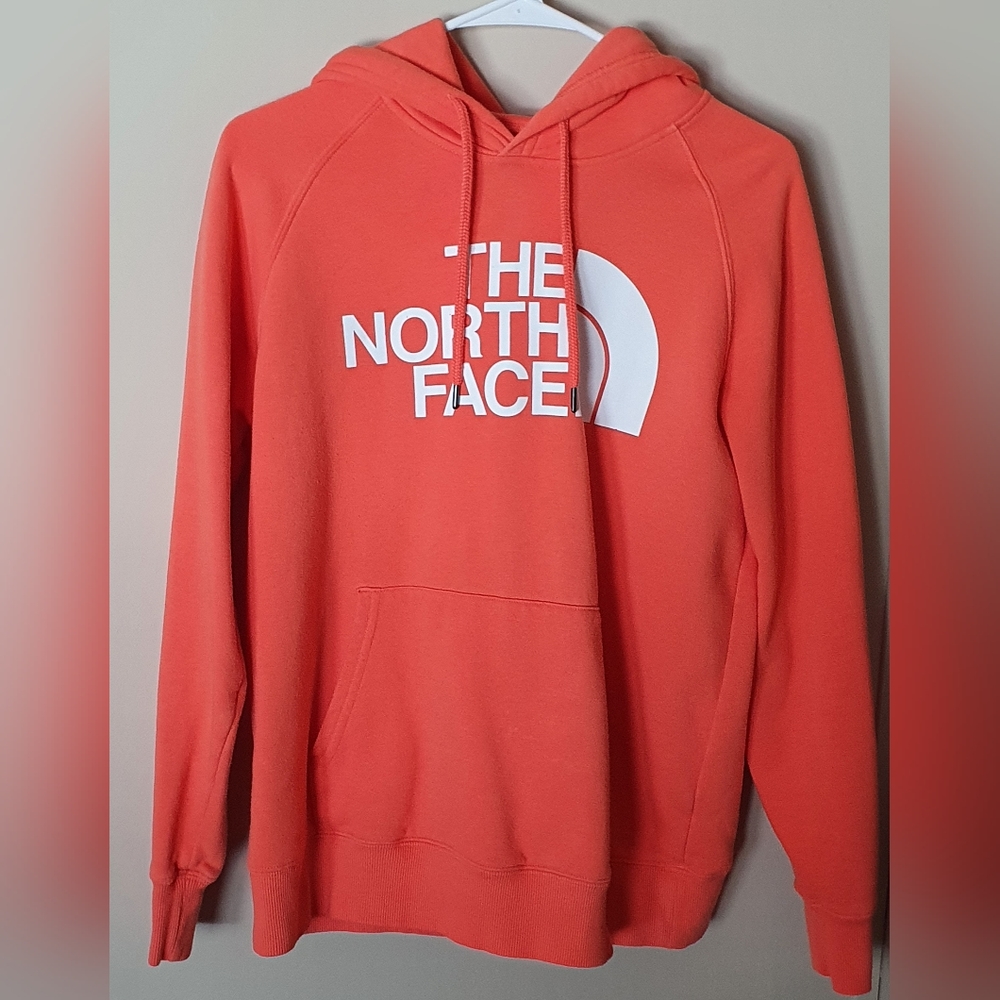 Womens peachy orange NorthFace Sweatshirt, Medium